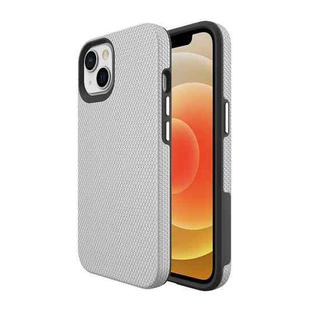 For iPhone 14 Plus Triangle Armor Texture Phone Case (Silver)
