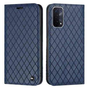 For OPPO A54 5G / A74 5G / A93 5G S11 RFID Diamond Lattice Flip Leather Phone Case(Blue)