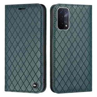 For OPPO A54 5G / A74 5G / A93 5G S11 RFID Diamond Lattice Flip Leather Phone Case(Green)