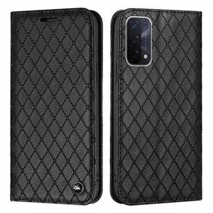 For OPPO A54 5G / A74 5G / A93 5G S11 RFID Diamond Lattice Flip Leather Phone Case(Black)