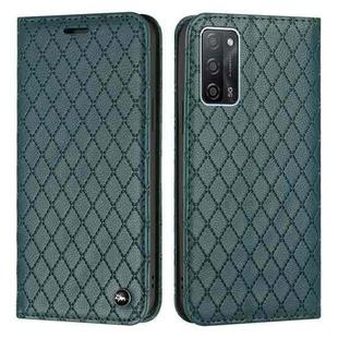 For OPPO A55 5G / A16 S11 RFID Diamond Lattice Flip Leather Phone Case(Green)