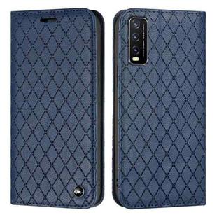 For vivo Y20 / Y20i / Y20s / Y12a S11 RFID Diamond Lattice Flip Leather Phone Case(Blue)