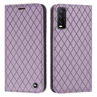 For vivo Y20 / Y20i / Y20s / Y12a S11 RFID Diamond Lattice Flip Leather Phone Case(Purple)