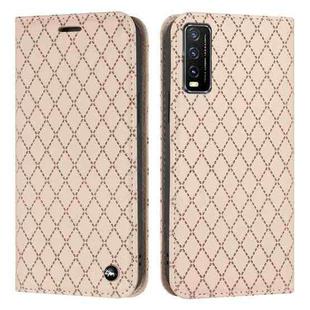 For vivo Y20 / Y20i / Y20s / Y12a S11 RFID Diamond Lattice Flip Leather Phone Case(Light Pink)