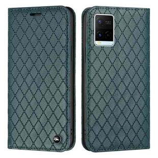 For vivo Y21 / Y33s / Y21s S11 RFID Diamond Lattice Flip Leather Phone Case(Green)