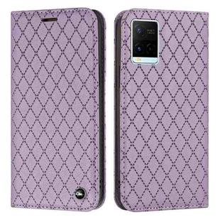 For vivo Y21 / Y33s / Y21s S11 RFID Diamond Lattice Flip Leather Phone Case(Purple)