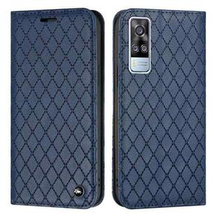 For vivo Y51s / Y51a / Y51 2020 S11 RFID Diamond Lattice Flip Leather Phone Case(Blue)