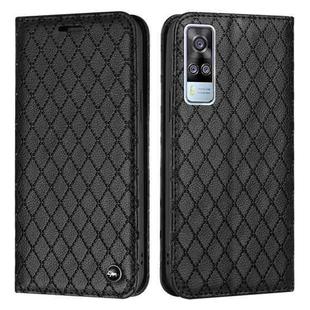 For vivo Y51s / Y51a / Y51 2020 S11 RFID Diamond Lattice Flip Leather Phone Case(Black)