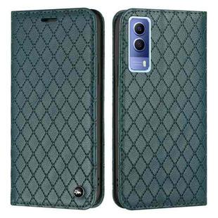 For vivo Y72 5G / Y53s / Y52 5G S11 RFID Diamond Lattice Flip Leather Phone Case(Green)