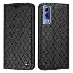 For vivo Y72 5G / Y53s / Y52 5G S11 RFID Diamond Lattice Flip Leather Phone Case(Black)