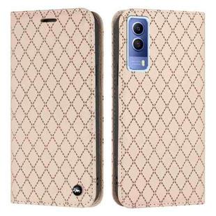 For vivo Y72 5G / Y53s / Y52 5G S11 RFID Diamond Lattice Flip Leather Phone Case(Light Pink)