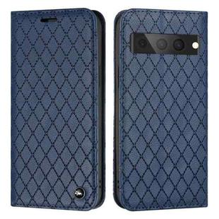 For Google Pixel 7 Pro S11 RFID Diamond Lattice Flip Leather Phone Case(Blue)