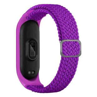 For Xiaomi Mi Band 7 Adjustable Nylon Braided Elasticity Watch Band(Purple)