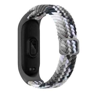 For Xiaomi Mi Band 7 Adjustable Nylon Braided Elasticity Watch Band(Colorful Black)