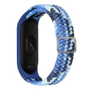 For Xiaomi Mi Band 7 Adjustable Nylon Braided Elasticity Watch Band(Colorful Blue)