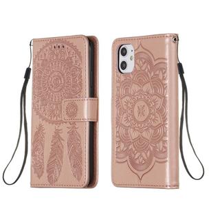 For iPhone 11 Dream Catcher Printing Horizontal Flip Leather Case with Holder & Card Slots & Wallet & Lanyard(Rose Gold)