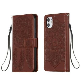 For iPhone 11 Dream Catcher Printing Horizontal Flip Leather Case with Holder & Card Slots & Wallet & Lanyard(Brown)