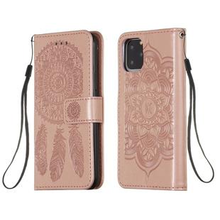 For iPhone 11 Pro Dream Catcher Printing Horizontal Flip Leather Case with Holder & Card Slots & Wallet & Lanyard(Rose Gold)