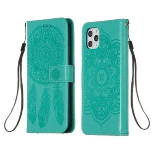 For iPhone 11 Pro Max Dream Catcher Printing Horizontal Flip Leather Case with Holder & Card Slots & Wallet & Lanyard(Green)