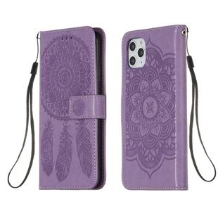 For iPhone 11 Pro Max Dream Catcher Printing Horizontal Flip Leather Case with Holder & Card Slots & Wallet & Lanyard(Purple)