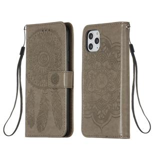 For iPhone 11 Pro Max Dream Catcher Printing Horizontal Flip Leather Case with Holder & Card Slots & Wallet & Lanyard(Grey)