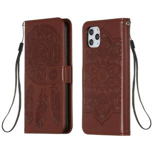 For iPhone 11 Pro Max Dream Catcher Printing Horizontal Flip Leather Case with Holder & Card Slots & Wallet & Lanyard(Brown)