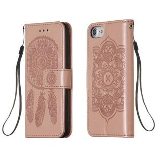 For iPhone 6 / 6s Dream Catcher Printing Horizontal Flip Leather Case with Holder & Card Slots & Wallet & Lanyard(Rose Gold)