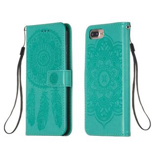 For iPhone 6 Plus / 6s Plus Dream Catcher Printing Horizontal Flip Leather Case with Holder & Card Slots & Wallet & Lanyard(Green)