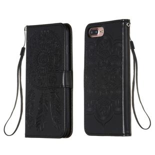 For iPhone 6 Plus / 6s Plus Dream Catcher Printing Horizontal Flip Leather Case with Holder & Card Slots & Wallet & Lanyard(Black)