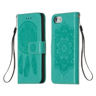 For iPhone SE 2022 / SE 2020 / 8 / 7 Dream Catcher Printing Horizontal Flip Leather Case with Holder & Card Slots & Wallet & Lanyard(Green)