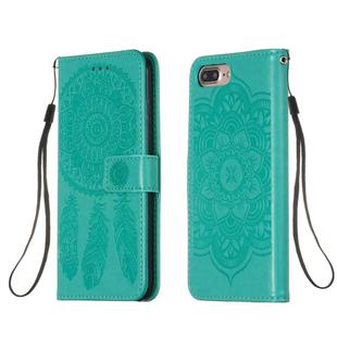 For iPhone 8 Plus / 7 Plus Dream Catcher Printing Horizontal Flip Leather Case with Holder & Card Slots & Wallet & Lanyard(Green)