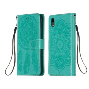 For iPhone XR Dream Catcher Printing Horizontal Flip Leather Case with Holder & Card Slots & Wallet & Lanyard(Green)