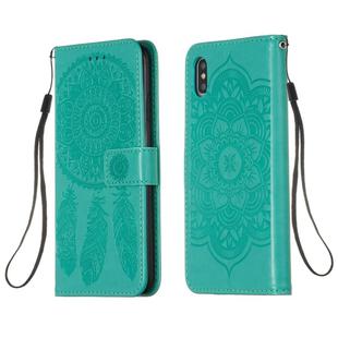 For iPhone XS Max Dream Catcher Printing Horizontal Flip Leather Case with Holder & Card Slots & Wallet & Lanyard(Green)
