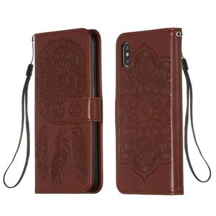 For iPhone XS Max Dream Catcher Printing Horizontal Flip Leather Case with Holder & Card Slots & Wallet & Lanyard(Brown)