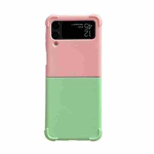 For Samsung Galaxy Z Flip3 5G Macaron Candy Color Matching TPU Phone Case(Pink Green)