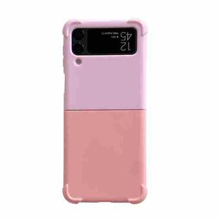 For Samsung Galaxy Z Flip4 Macaron Candy Color Matching TPU Phone Case(Pink Rose)