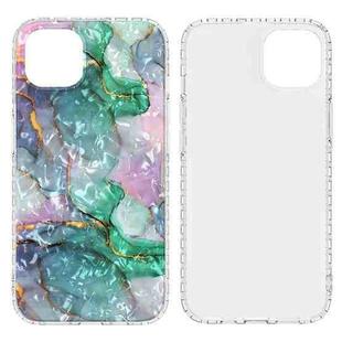 For iPhone 14 2.0mm Airbag Shockproof TPU Phone Case (Ink Green Marble)