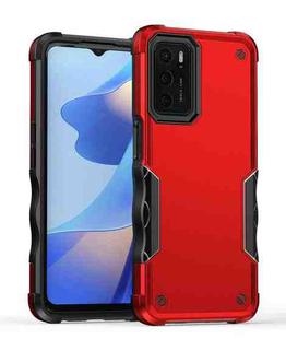 For OPPO A55 4G Non-slip Armor Phone Case(Red)