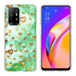 For OPPO A94 4G / F19 Pro / Reno5 F / Reno5 Lite 2.0mm Airbag Shockproof TPU Phone Case(Gold Heart)