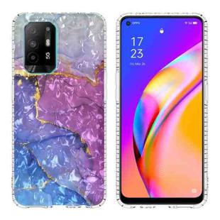 For OPPO A94 4G / F19 Pro / Reno5 F / Reno5 Lite 2.0mm Airbag Shockproof TPU Phone Case(Blue Purple Marble)