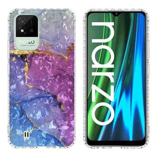 For Realme C20 / C21A / C11 2021 / Narzo 50i 2.0mm Airbag Shockproof TPU Phone Case(Blue Purple Marble)