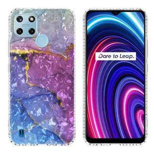 For Realme C25Y / C21Y 2.0mm Airbag Shockproof TPU Phone Case(Blue Purple Marble)