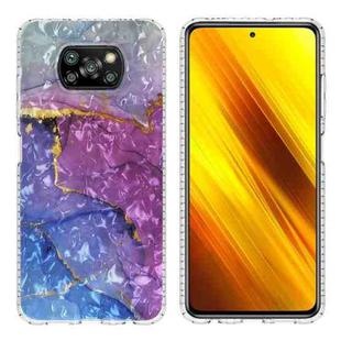 For Xiaomi Poco X3 NFC / X3 / X3 Pro 2.0mm Airbag Shockproof TPU Phone Case(Blue Purple Marble)