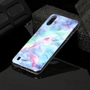 For Galaxy A01 Marble Pattern Soft TPU Protective Case(Blue)