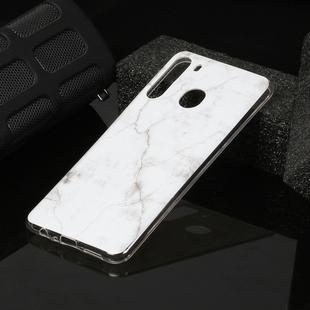For Galaxy A21 Marble Pattern Soft TPU Protective Case(White)