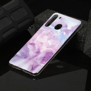 For Galaxy A21 Marble Pattern Soft TPU Protective Case(Purple)