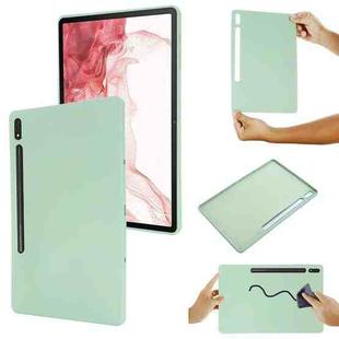 For Samsung Galaxy Tab S8+/Tab S7+/Tab S7 FE Pure Color Liquid Silicone Shockproof Full Coverage Tablet Case(Green)