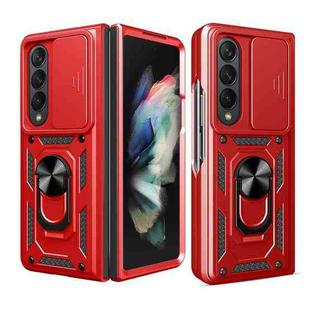 For Samsung Galaxy Z Fold4 Sliding Camera Cover TPU+PC Phone Case(Red)