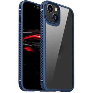 For iPhone 14 Carbon Fiber Four-corner Airbag Shockproof Case (Blue)