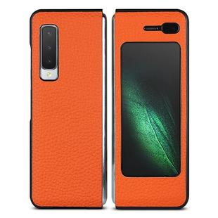 For Galaxy Fold / W2020 Shockproof Full Coverage Litchi Texture Leather Case(Orange)